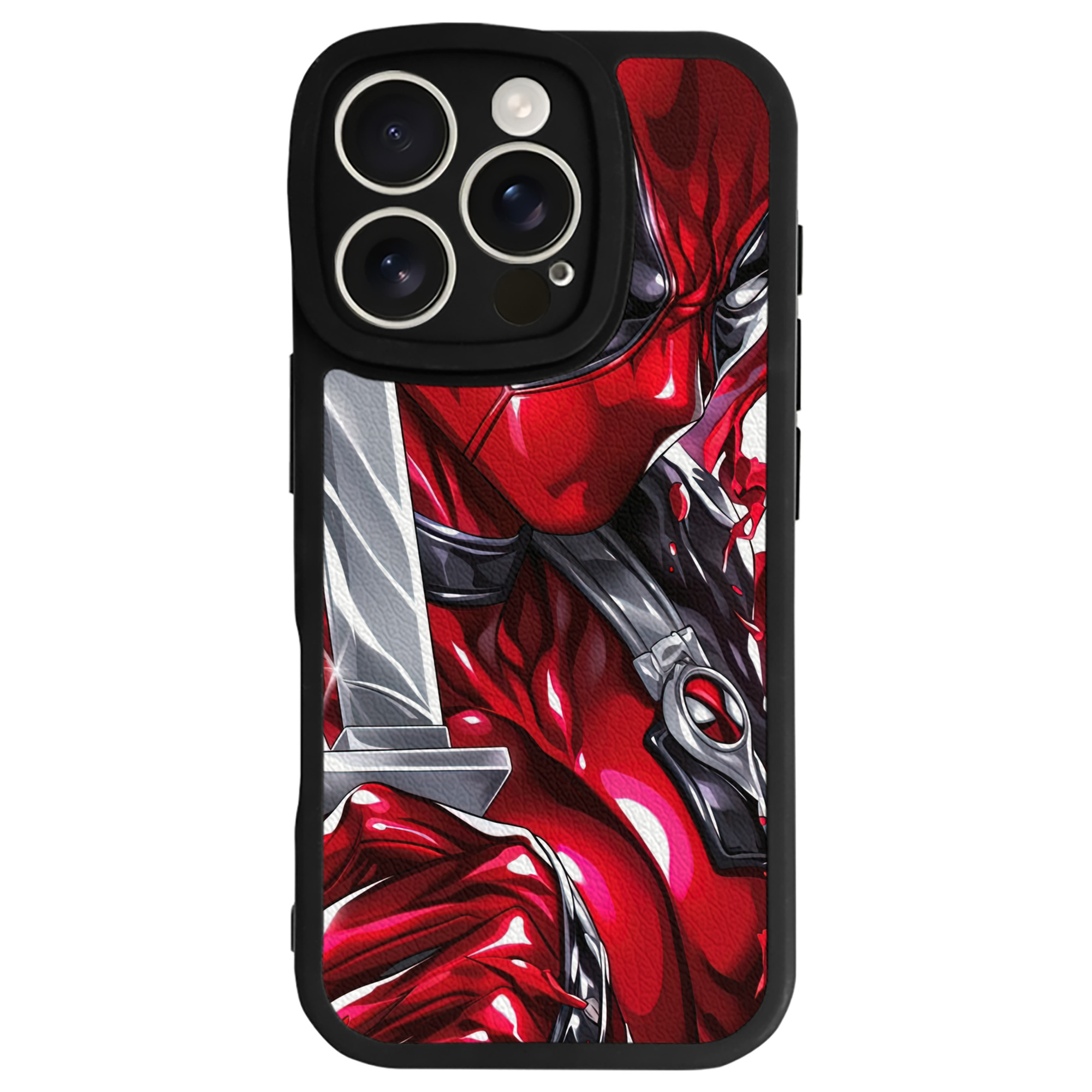 （画像用） Deadpool デッドプール 【iPhone 16シリーズ対応】シリコンスマホケース（レザー調） 材質：シリコン